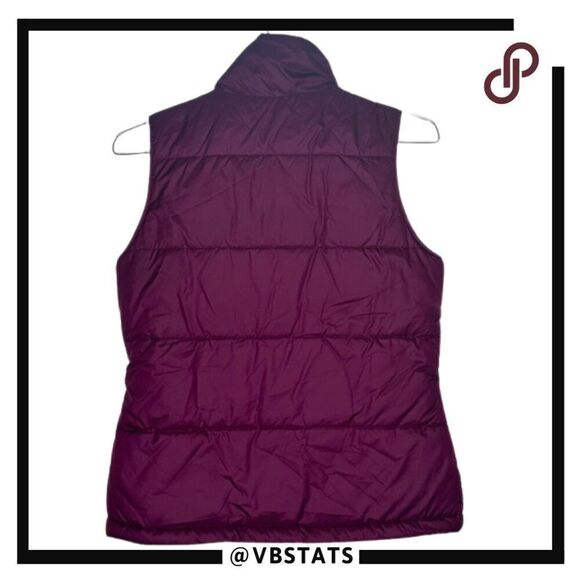 Columbia Women's Small Maroon Full Zip Puffer Vest with Velcro Closures - Picture 2 of 7